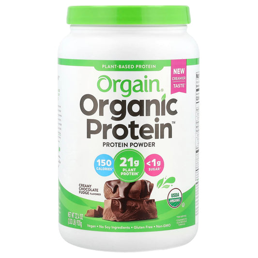 Orgain, Organic Protein™ Powder, Plant Based, Creamy Chocolate Fudge, 2.03 lb (920 g) - Image 1