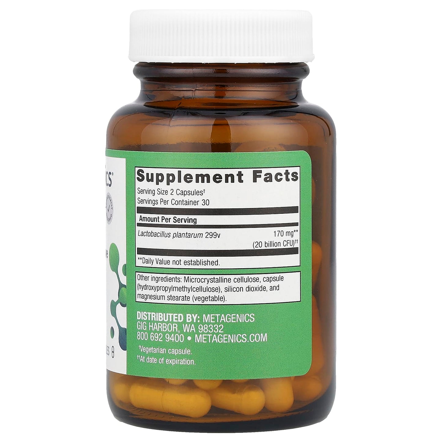 Metagenics, UltraFlora® Intensive Care Probiotic, 60 Capsules (85 mg (10 Billion CFU) per Capsule) - Image 2