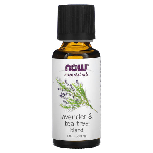 NOW Foods, Essential Oils, Lavender & Tea Tree Blend, 1 fl oz (30 ml) - Image 1