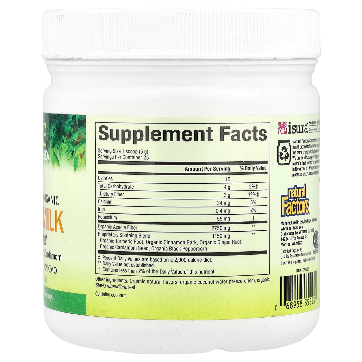 Natural Factors, Whole Earth & Sea®, Golden Milk Soothing Boost, 4.4 oz (124.7 g) - Image 2