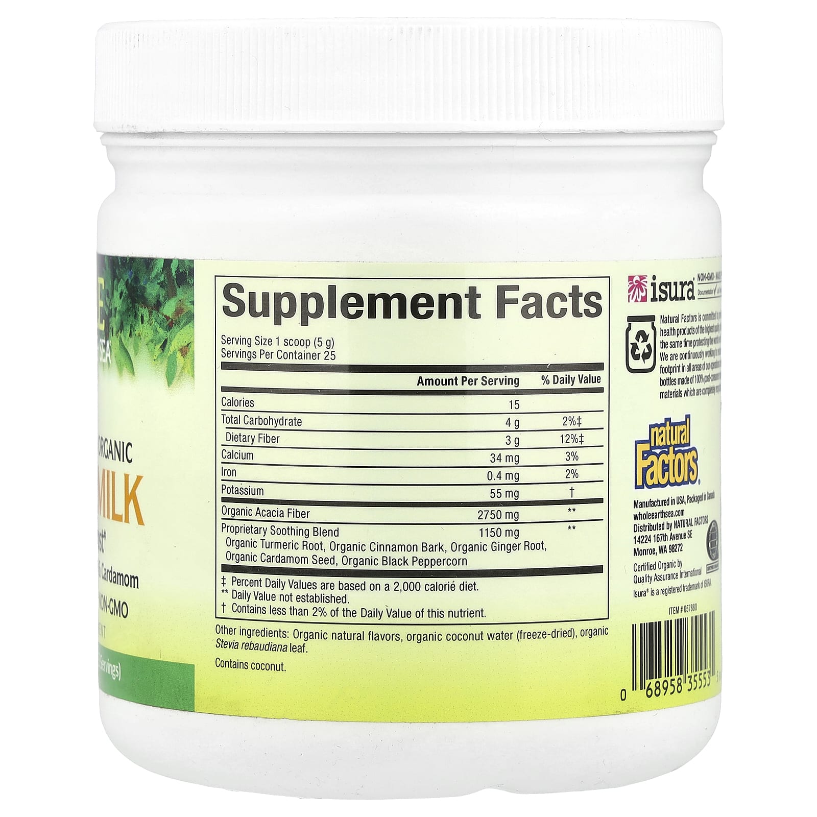 Natural Factors, Whole Earth & Sea®, Golden Milk Soothing Boost, 4.4 oz (124.7 g) - Image 2