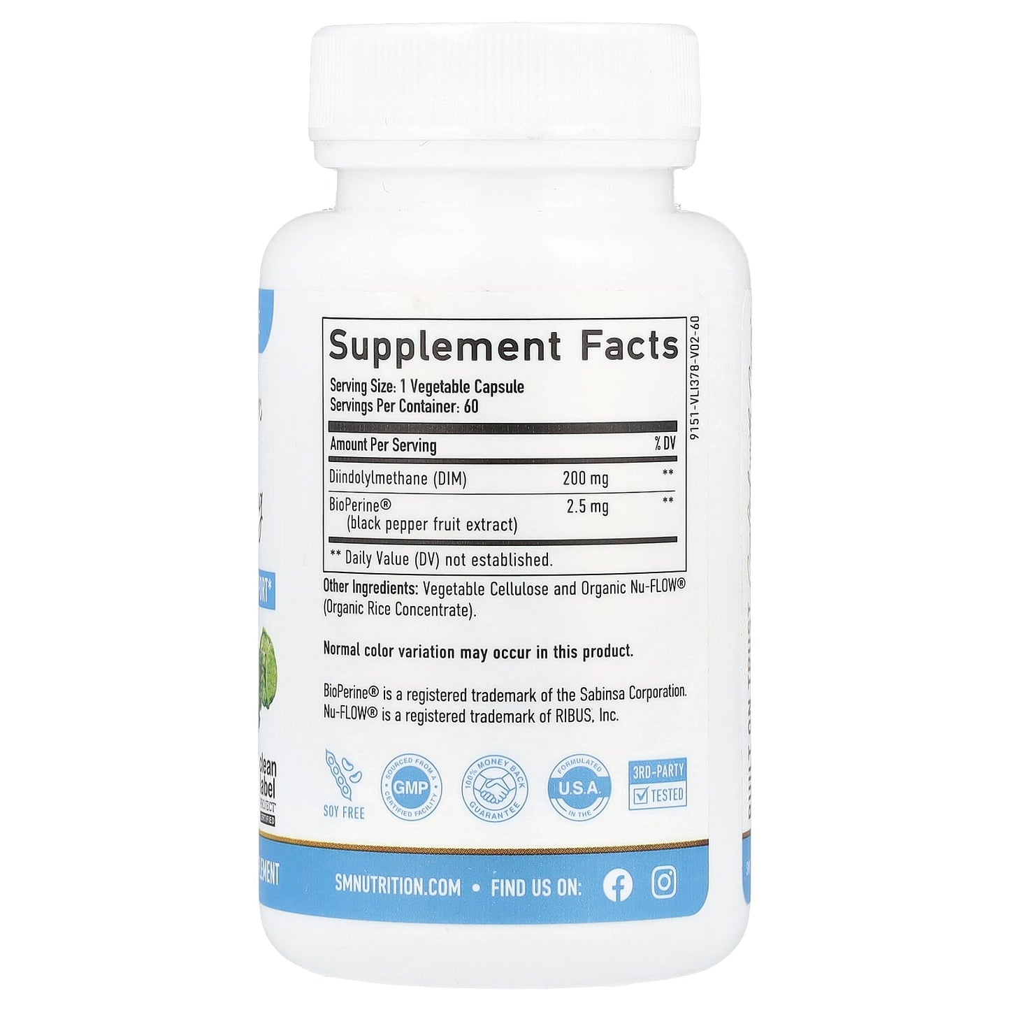 SMNutrition, DIM + BioPerine®, 60 Capsules - Image 2