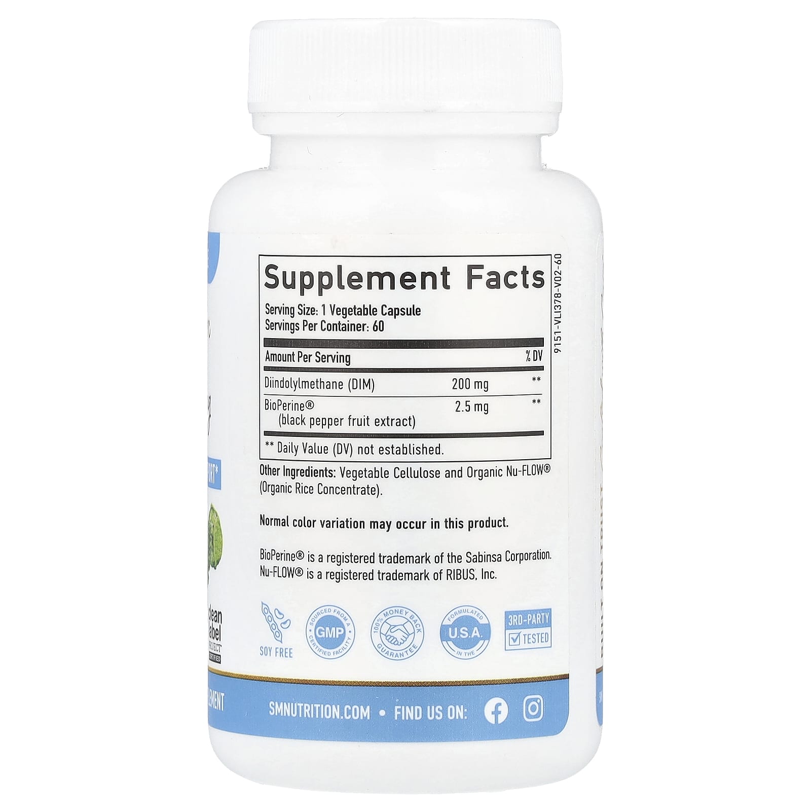 SMNutrition, DIM + BioPerine®, 60 Capsules - Image 2