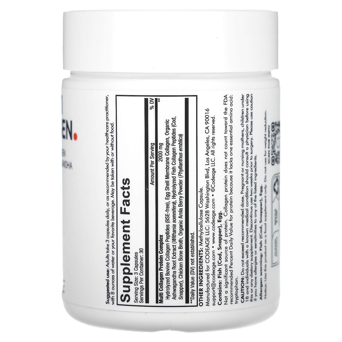Unlock Youthful Skin with Codeage Multi Collagen Peptides | 90 Capsules - Image 2