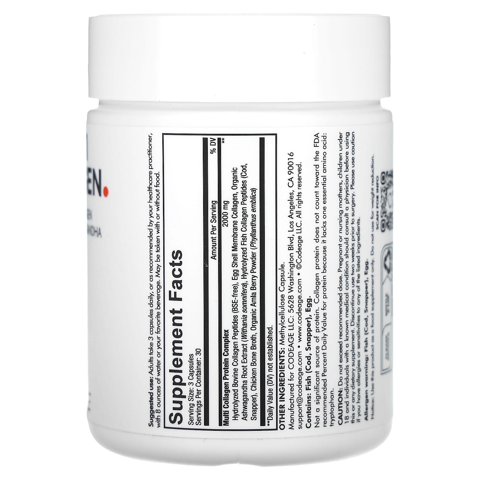 Unlock Youthful Skin with Codeage Multi Collagen Peptides | 90 Capsules - Image 2