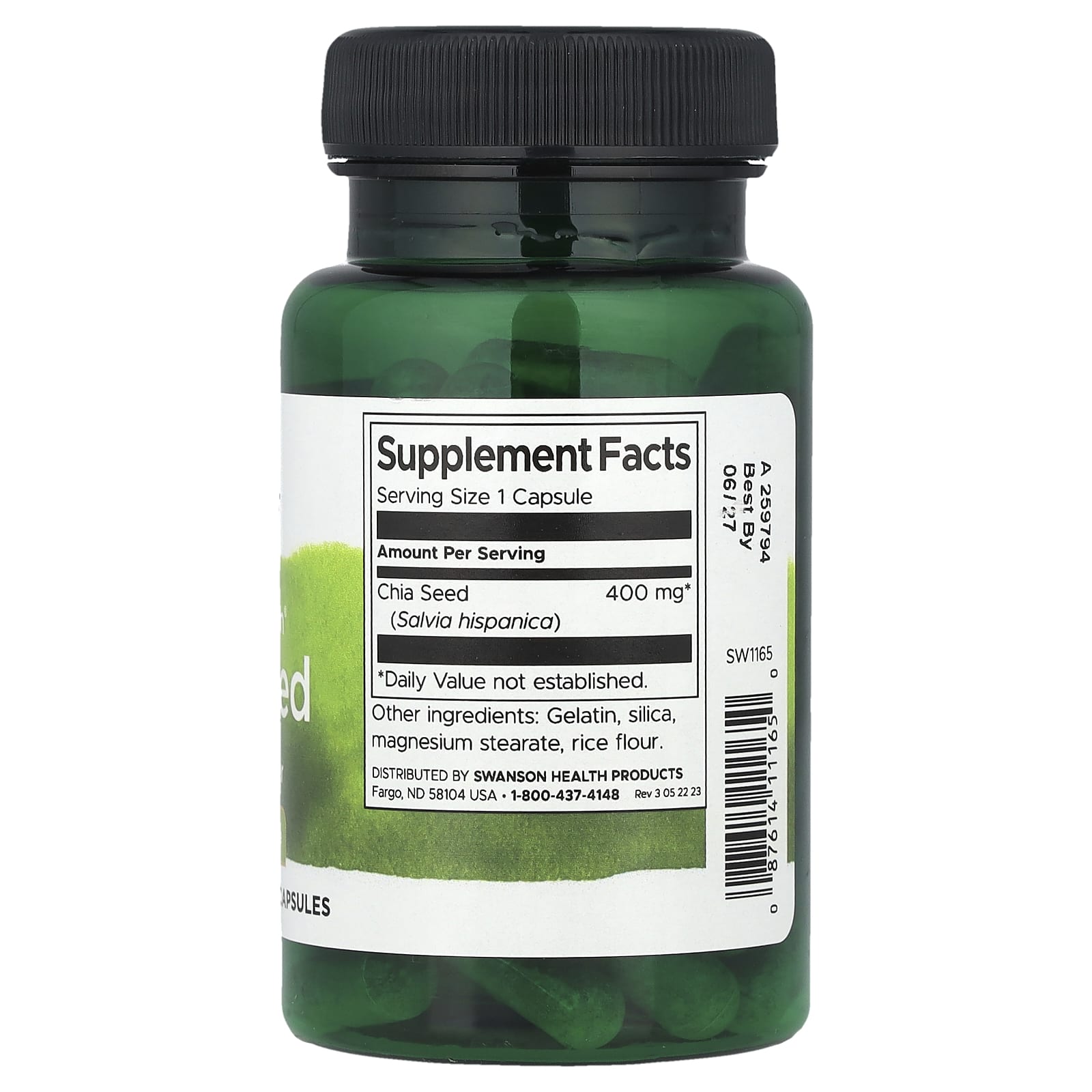 Swanson, Full Spectrum® Chia Seed, 400 mg, 60 Capsules - Image 2
