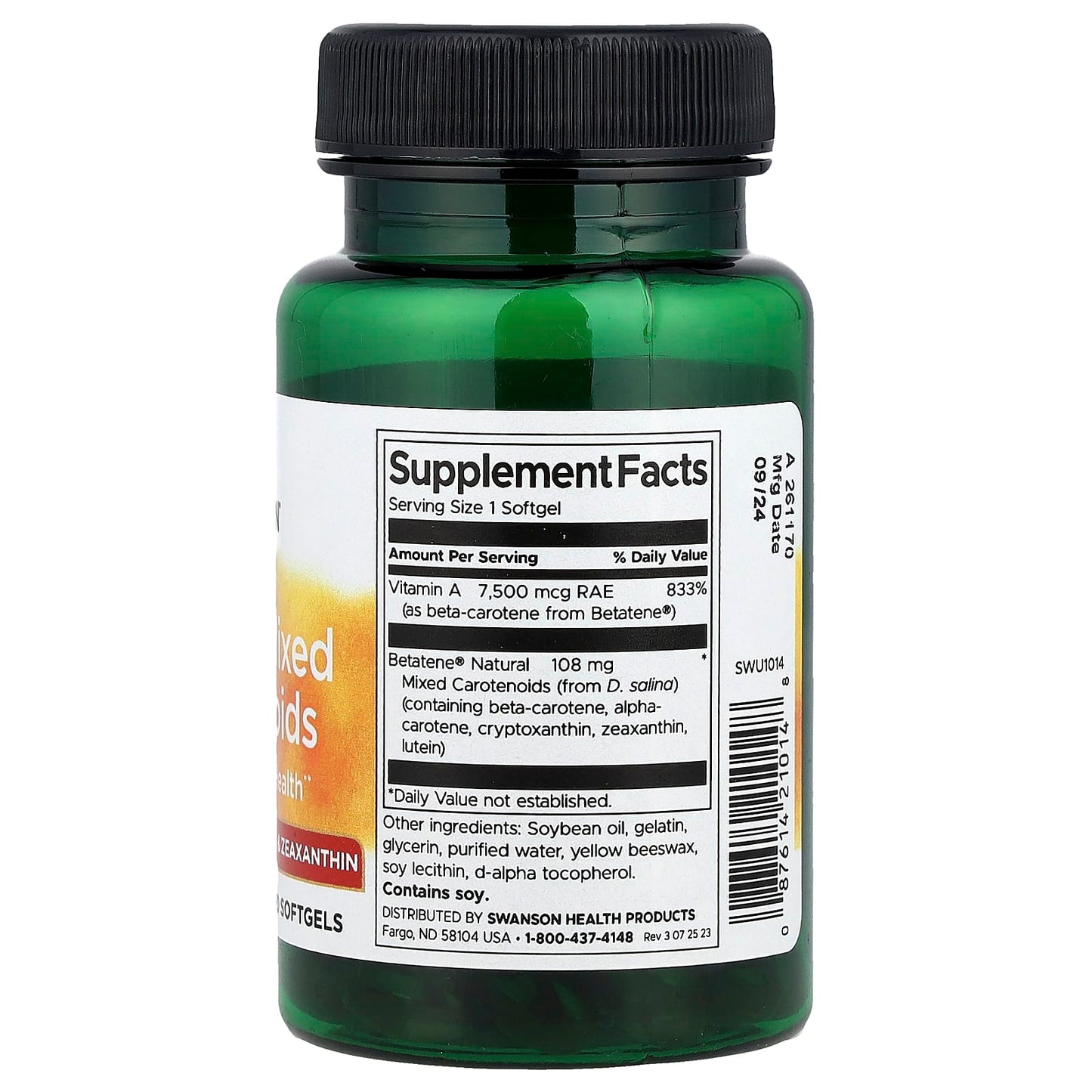 Swanson, Betatene® Natural Mixed Carotenoids, 60 Softgels - Image 2