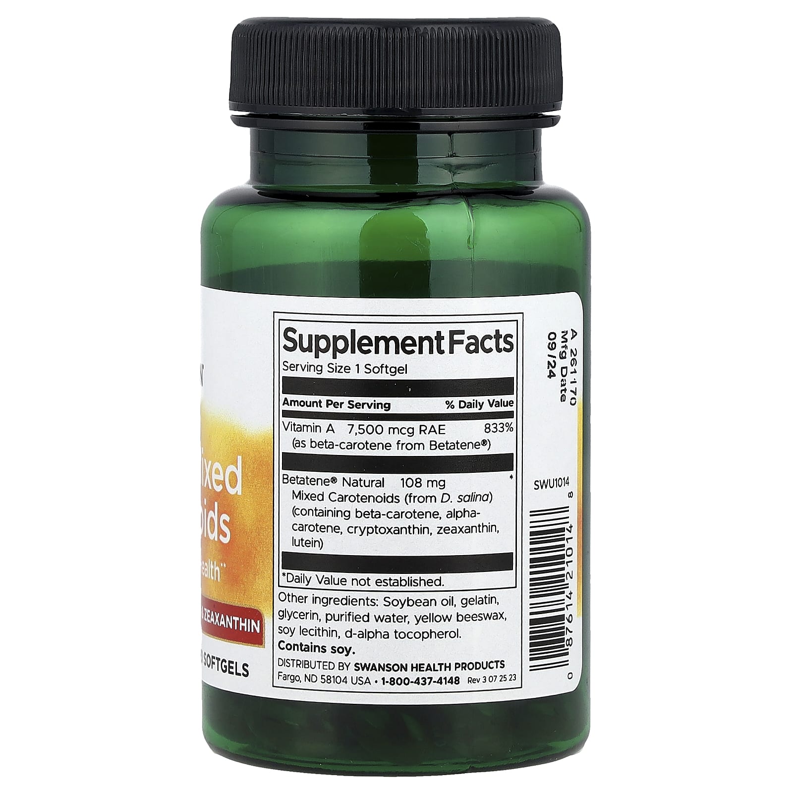 Swanson, Betatene® Natural Mixed Carotenoids, 60 Softgels - Image 2