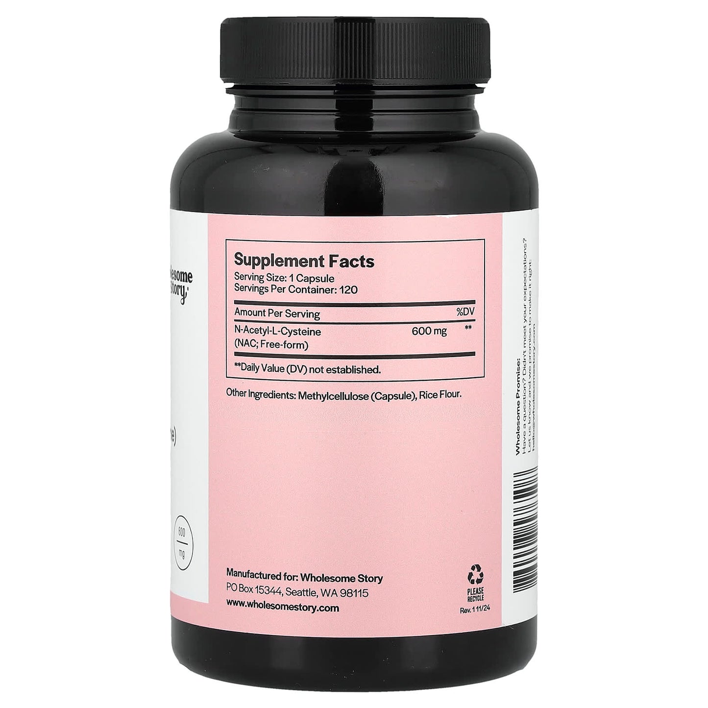 Wholesome Story, NAC, 120 Vegetarian Capsules (600 mg per Capsule) - Image 2