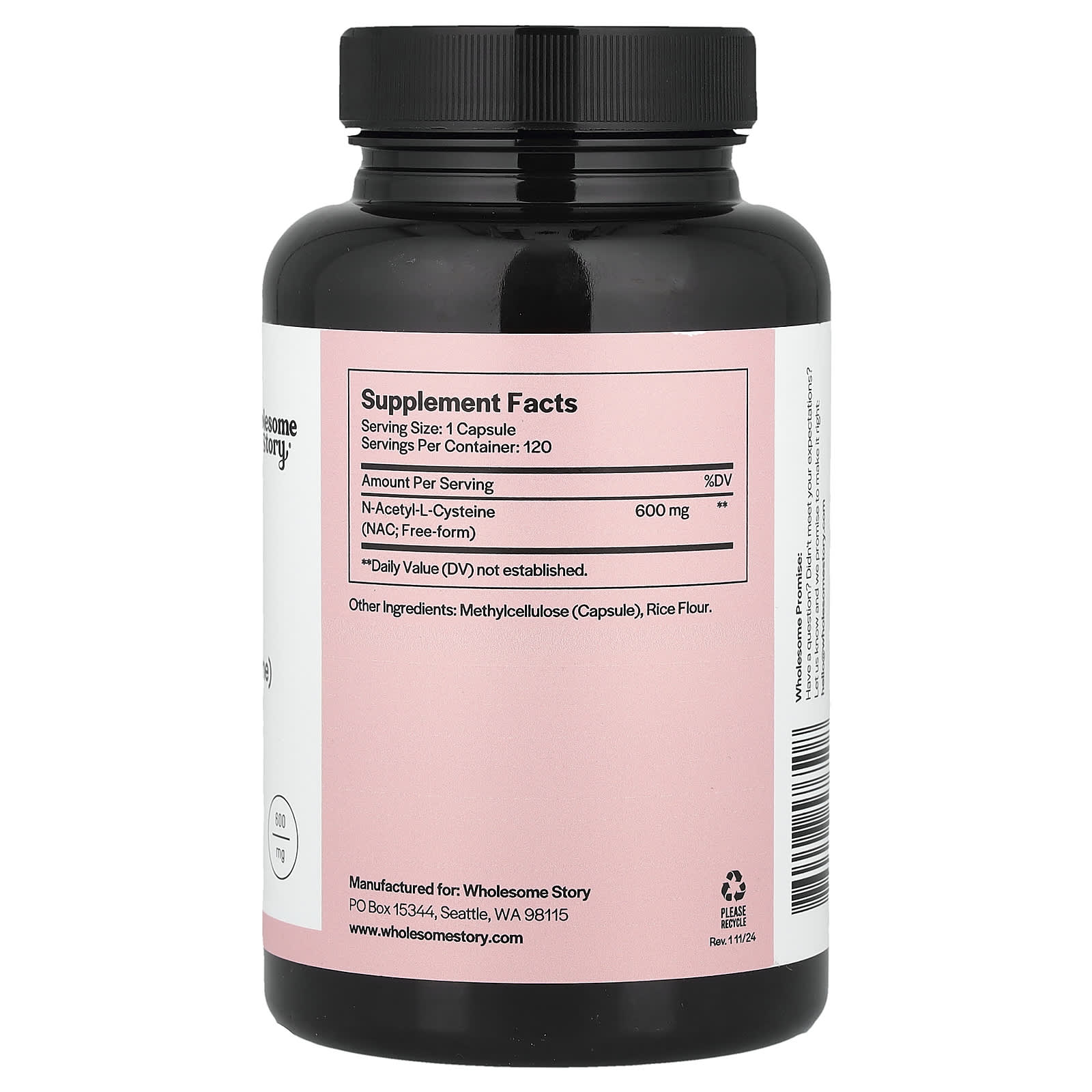 Wholesome Story, NAC, 120 Vegetarian Capsules (600 mg per Capsule) - Image 2