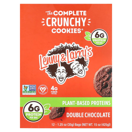 Lenny & Larry's, The Complete Crunchy Cookies®, Double Chocolate, 12 Bags, 1.25 oz (35 g) Each - Image 1