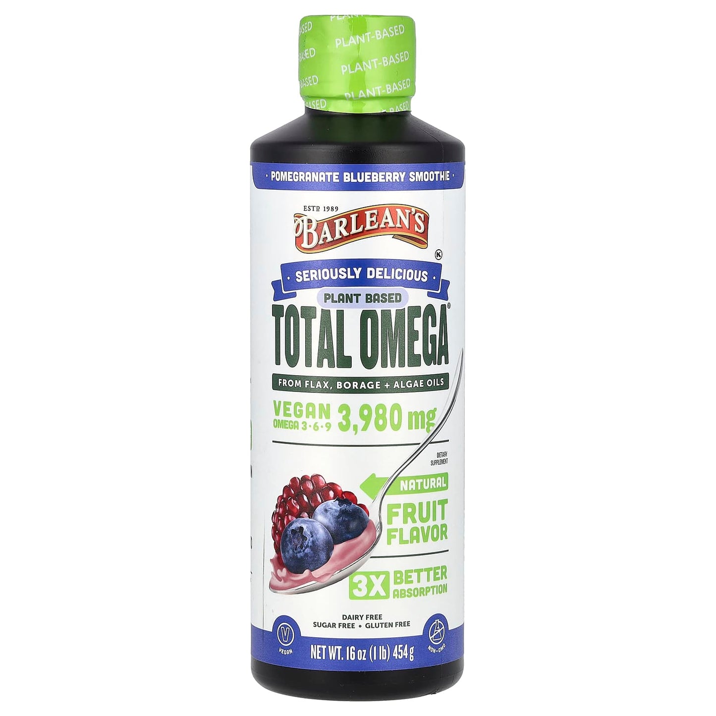 Omega 3 6 9 Supplement with Pomegranate & Blueberry, Vegan & Gluten Free - Image 1