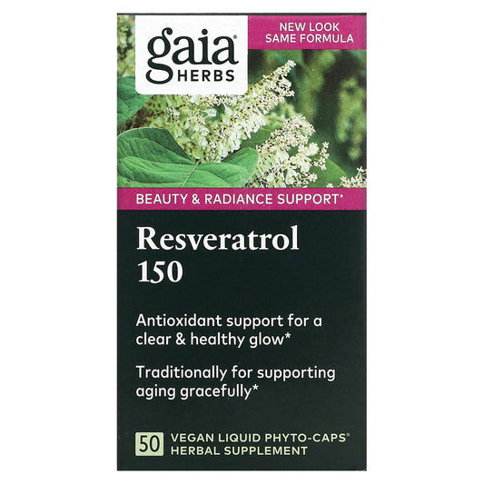 Resveratrol 150mg - Vegan, Gluten-Free, Soy-Free - 50 Liquid Phyto-Caps - Image 1