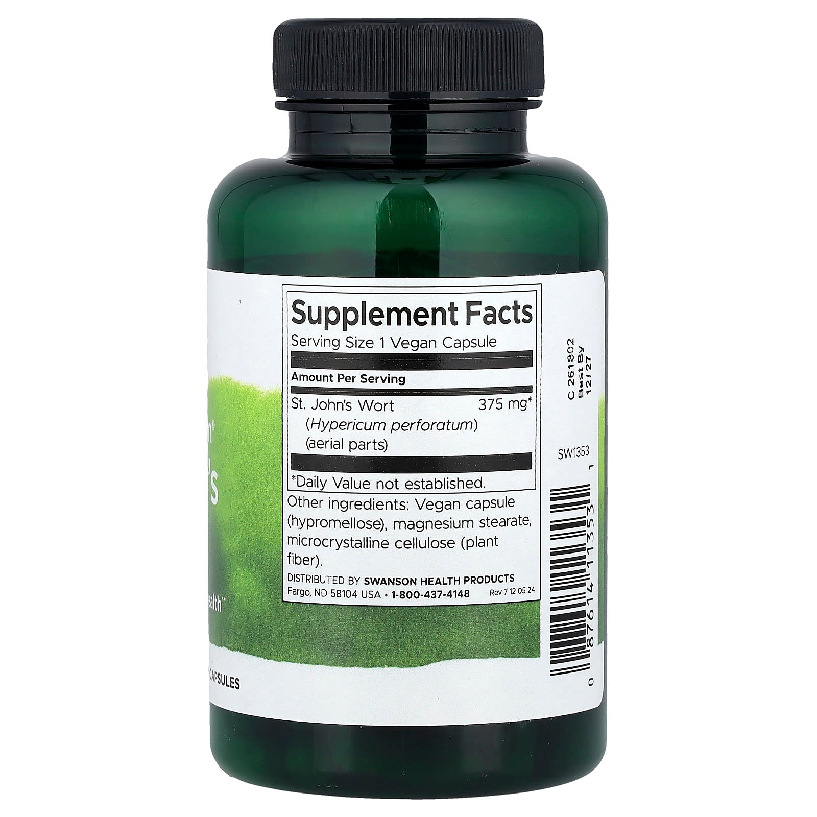 Swanson, Full Spectrum® St. John's Wort, 375 mg, 120 Vegan Capsules - Image 2