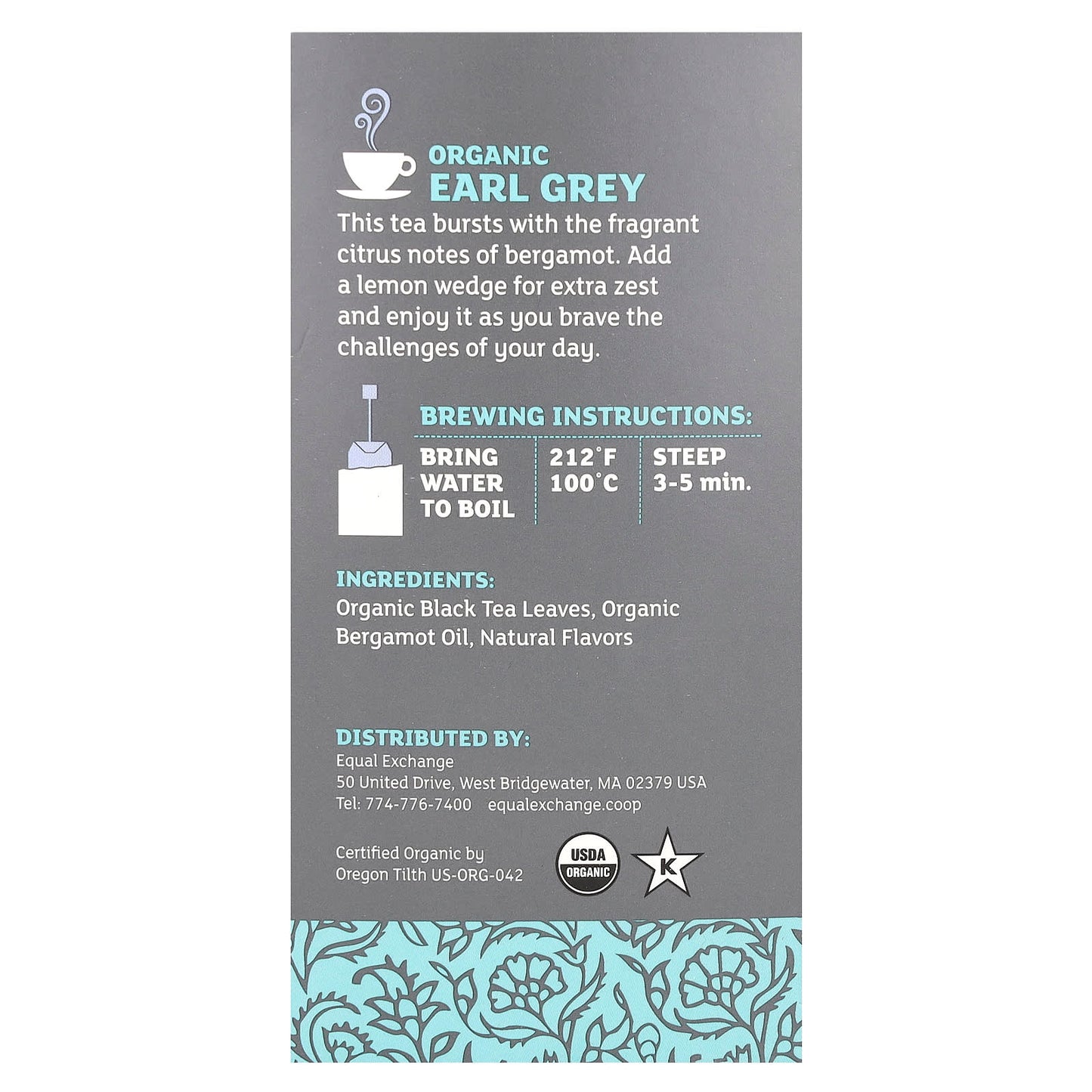 Organic Fair Trade Earl Grey Black Tea by Equal Exchange, 20 Tea Bags - Image 2