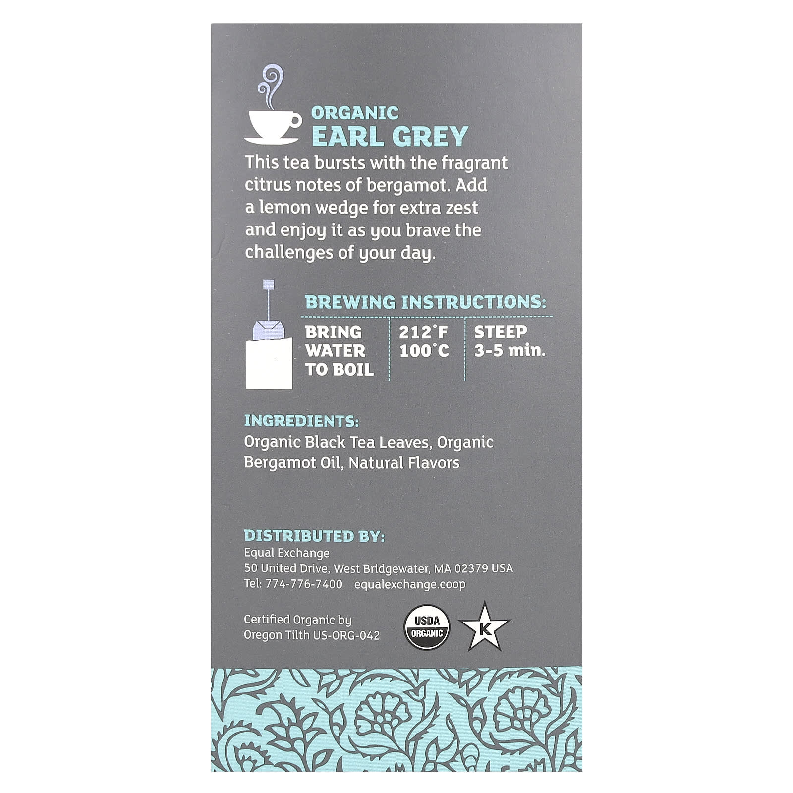 Organic Fair Trade Earl Grey Black Tea by Equal Exchange, 20 Tea Bags - Image 2