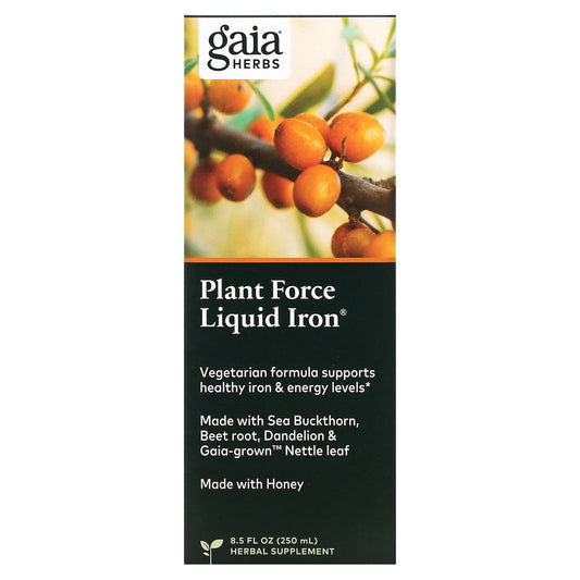 Plant Force Liquid Iron by Gaia Herbs - Vegetarian Iron Supplement - Image 1