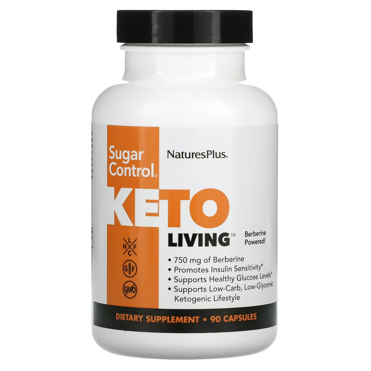 NaturesPlus, Keto Living, Sugar Control, 90 Capsules - Image 1