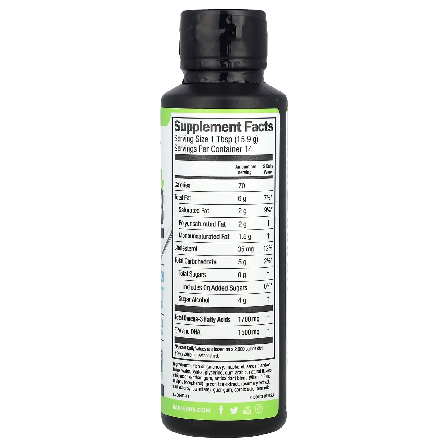Barlean's Omega-3 Fish Oil Supplement, Key Lime Pie, 8 oz - Image 2