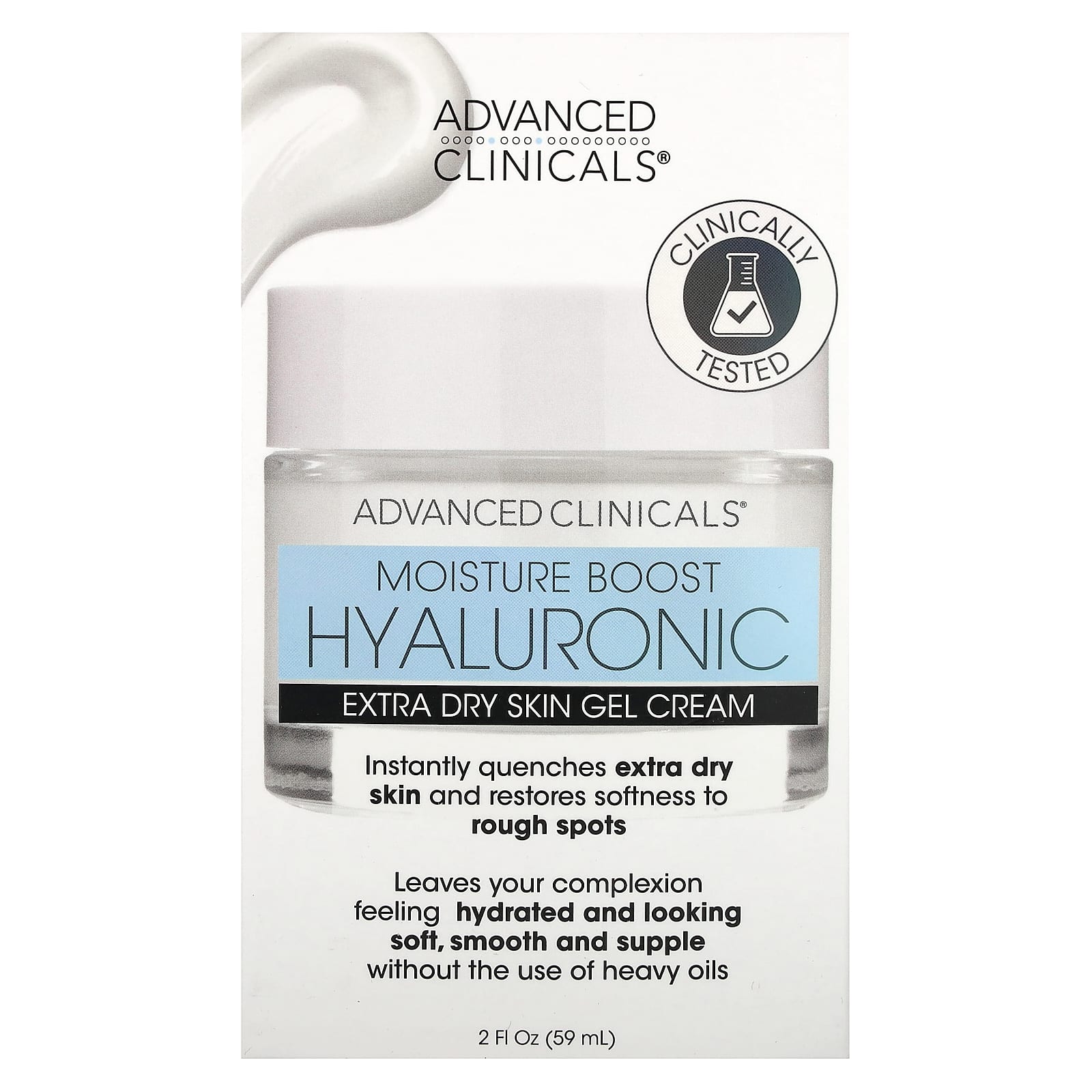 Advanced Clinicals Hyaluronic Acid Gel Cream for Extra Dry Skin, 2 fl. oz. - Image 2