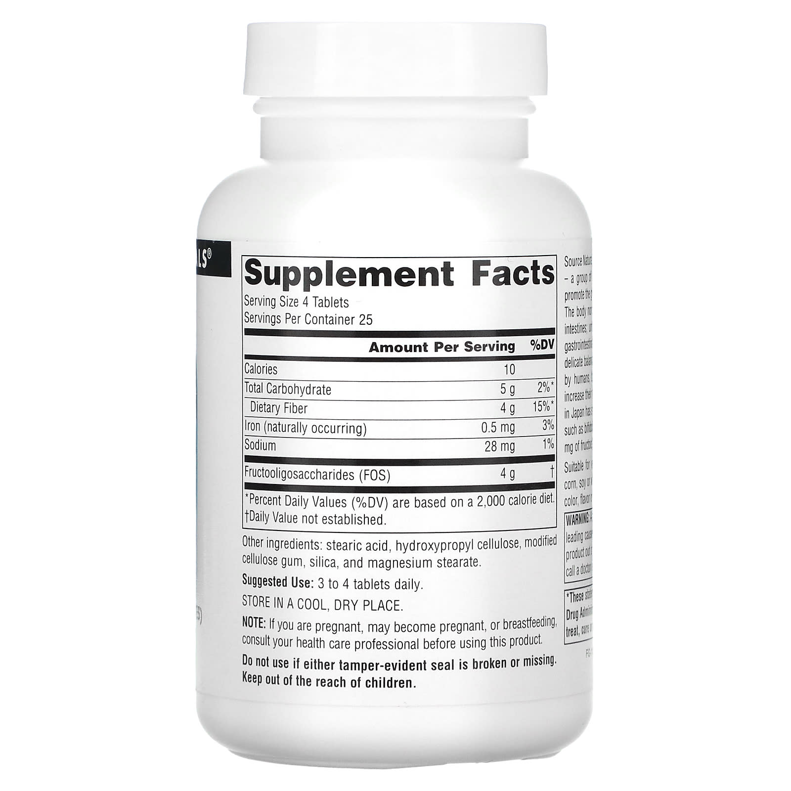 Source Naturals, FOS, 100 Tablets