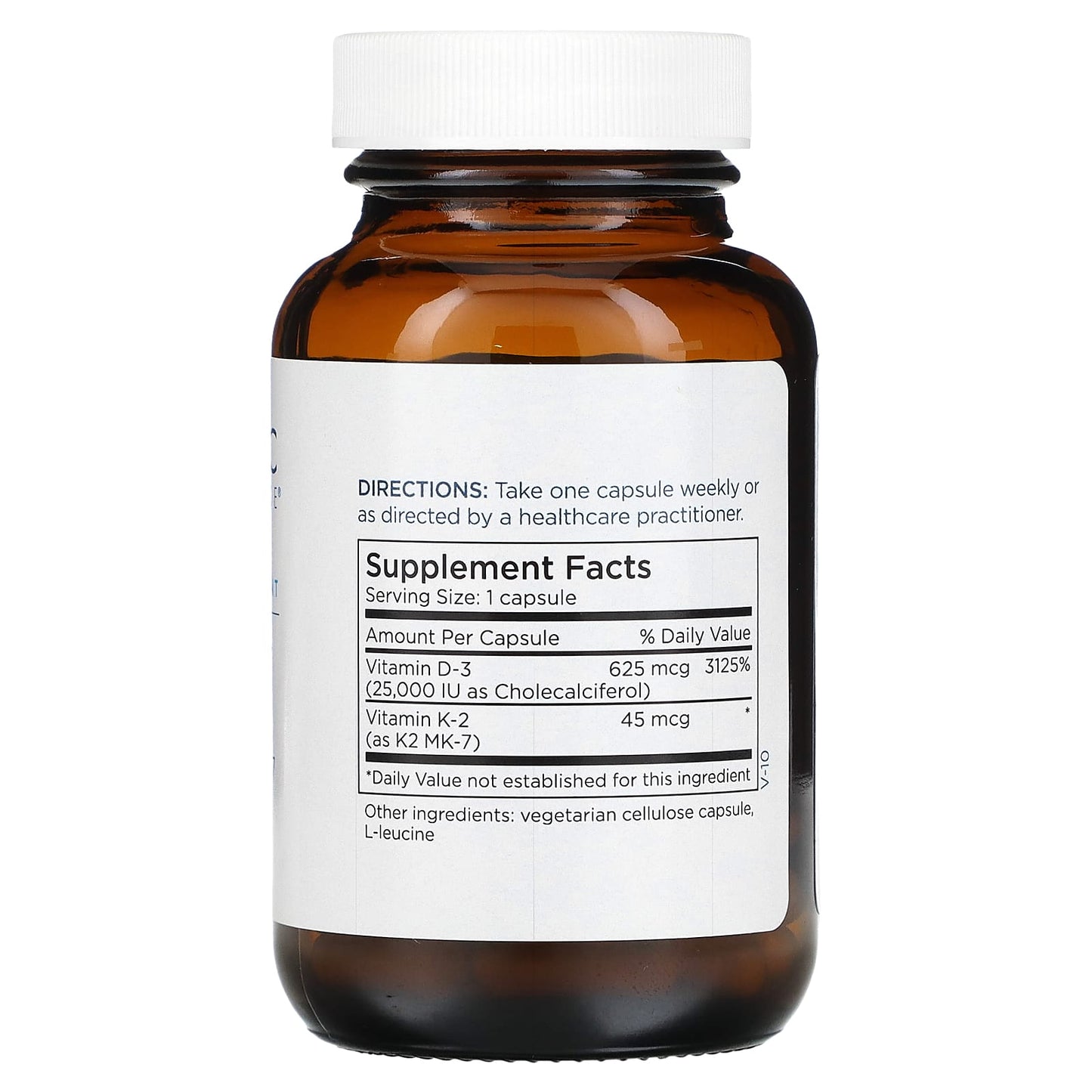Metabolic Maintenance, Vitamin D-3 with Vitamin K2 MK-7, 25,000 IU, 60 Capsules - Image 2