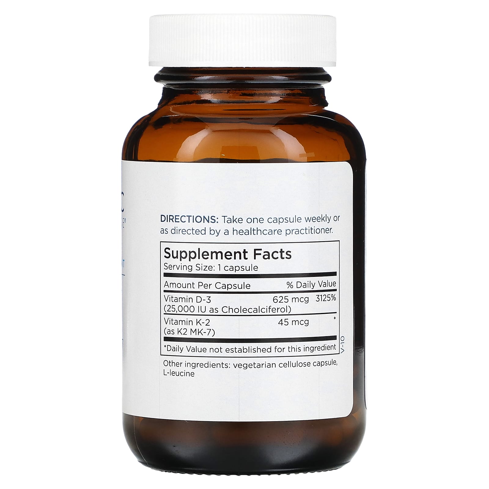 Metabolic Maintenance, Vitamin D-3 with Vitamin K2 MK-7, 25,000 IU, 60 Capsules - Image 2