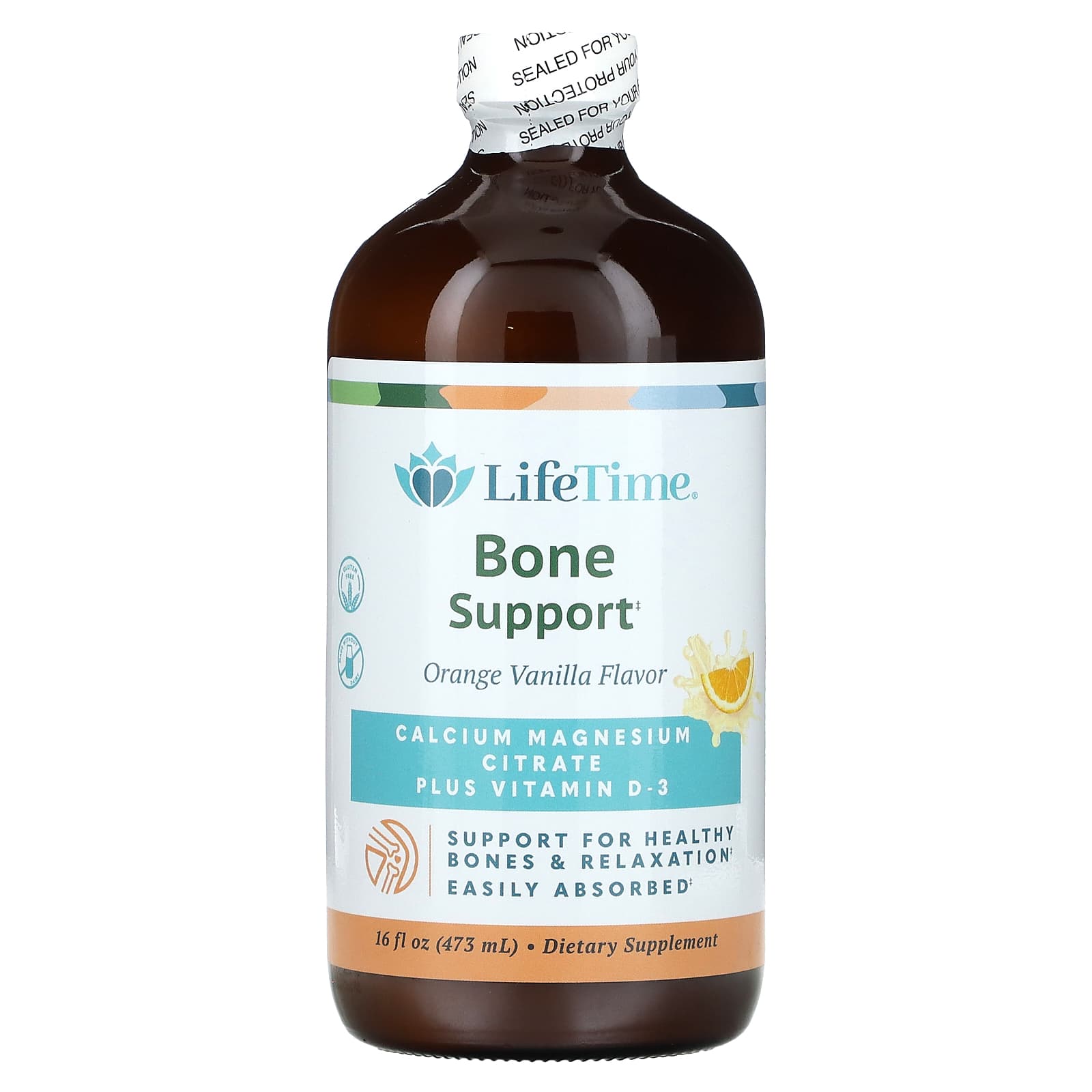 LifeTime Vitamins, Bone Support, Orange Vanilla, 16 fl oz (473 ml) - Image 1