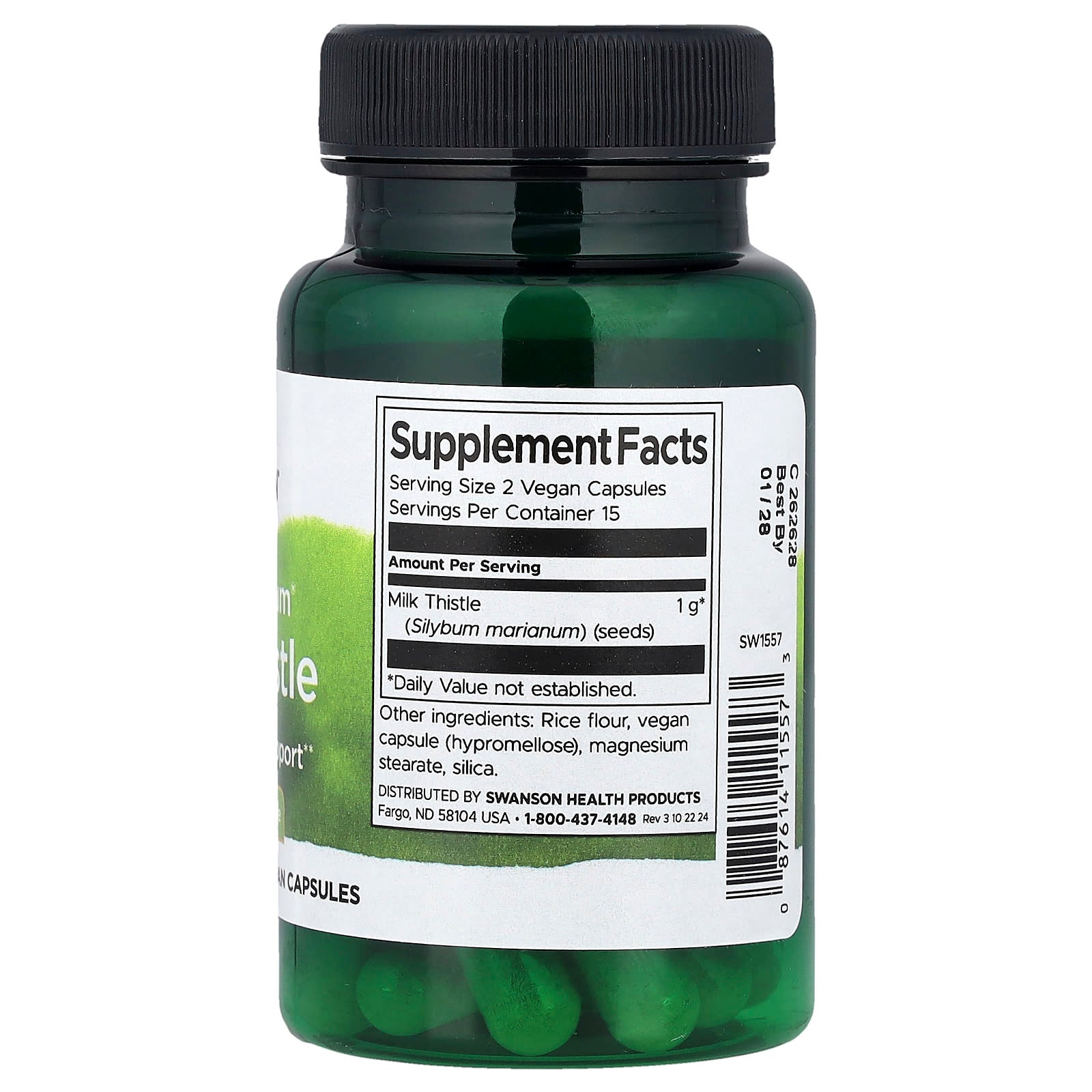 Swanson, Full Spectrum® Milk Thistle, 500 mg, 30 Vegan Capsules - Image 2