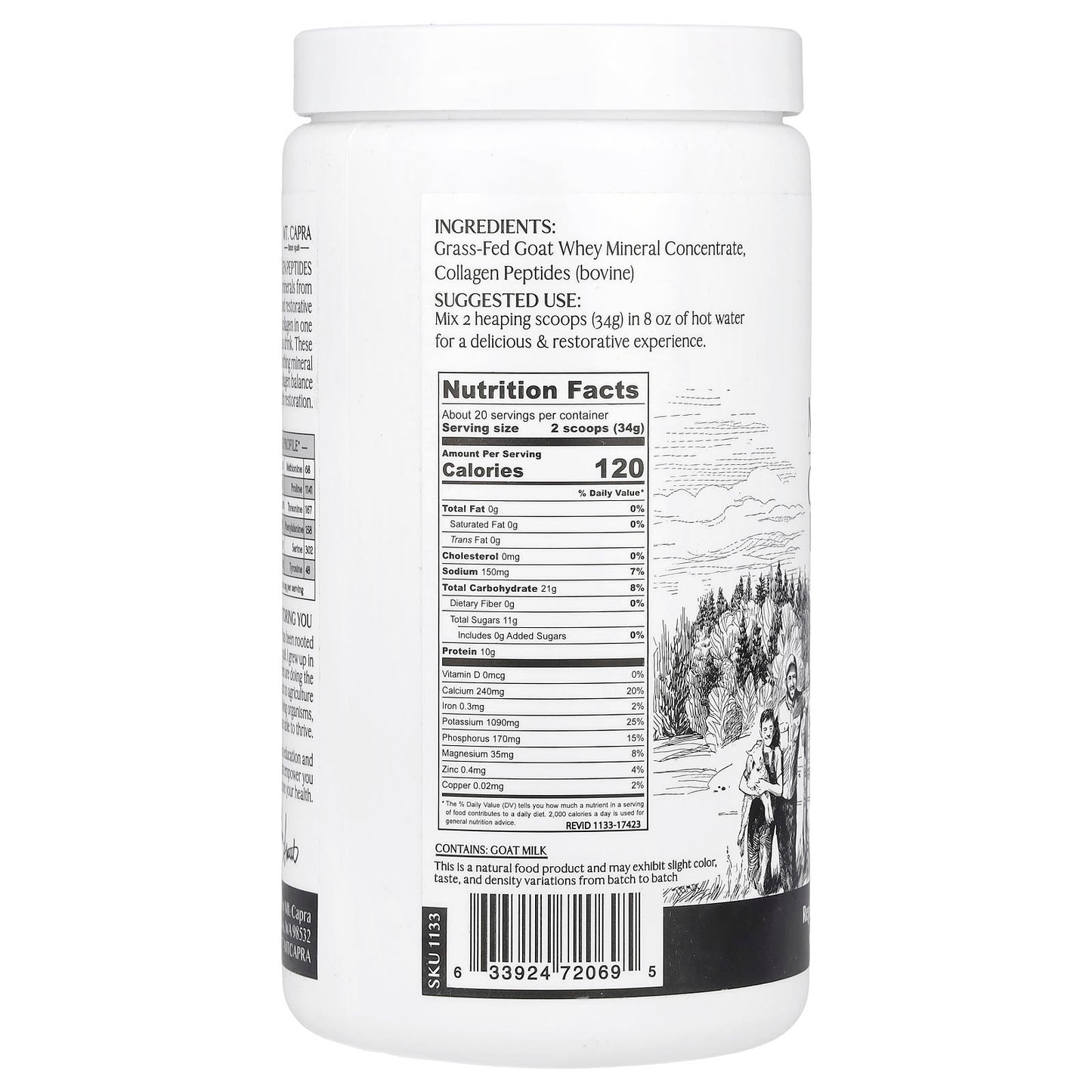 Mt. Capra, Clean Minerals with Collagen Peptides, 23.8 oz (675 g) - Image 2