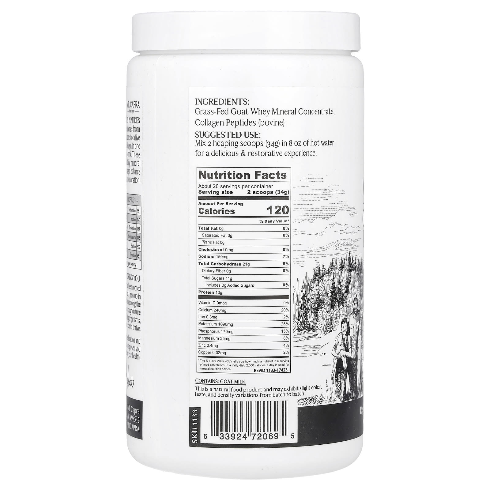 Mt. Capra, Clean Minerals with Collagen Peptides, 23.8 oz (675 g) - Image 2