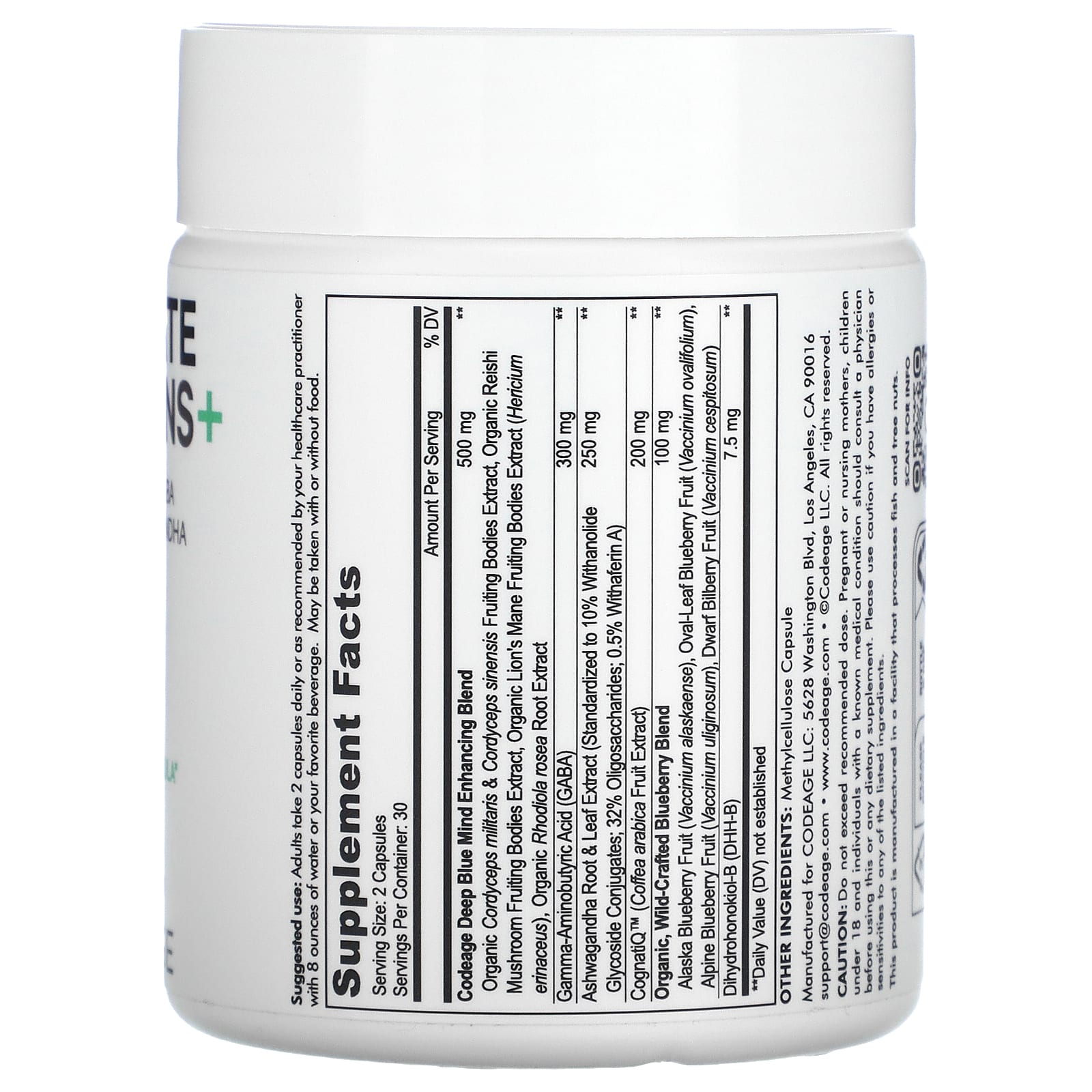 CodeAge Relaxation Formula Vitamins+ for Stress Relief, Focus & Sleep - 60 Capsules - Image 2