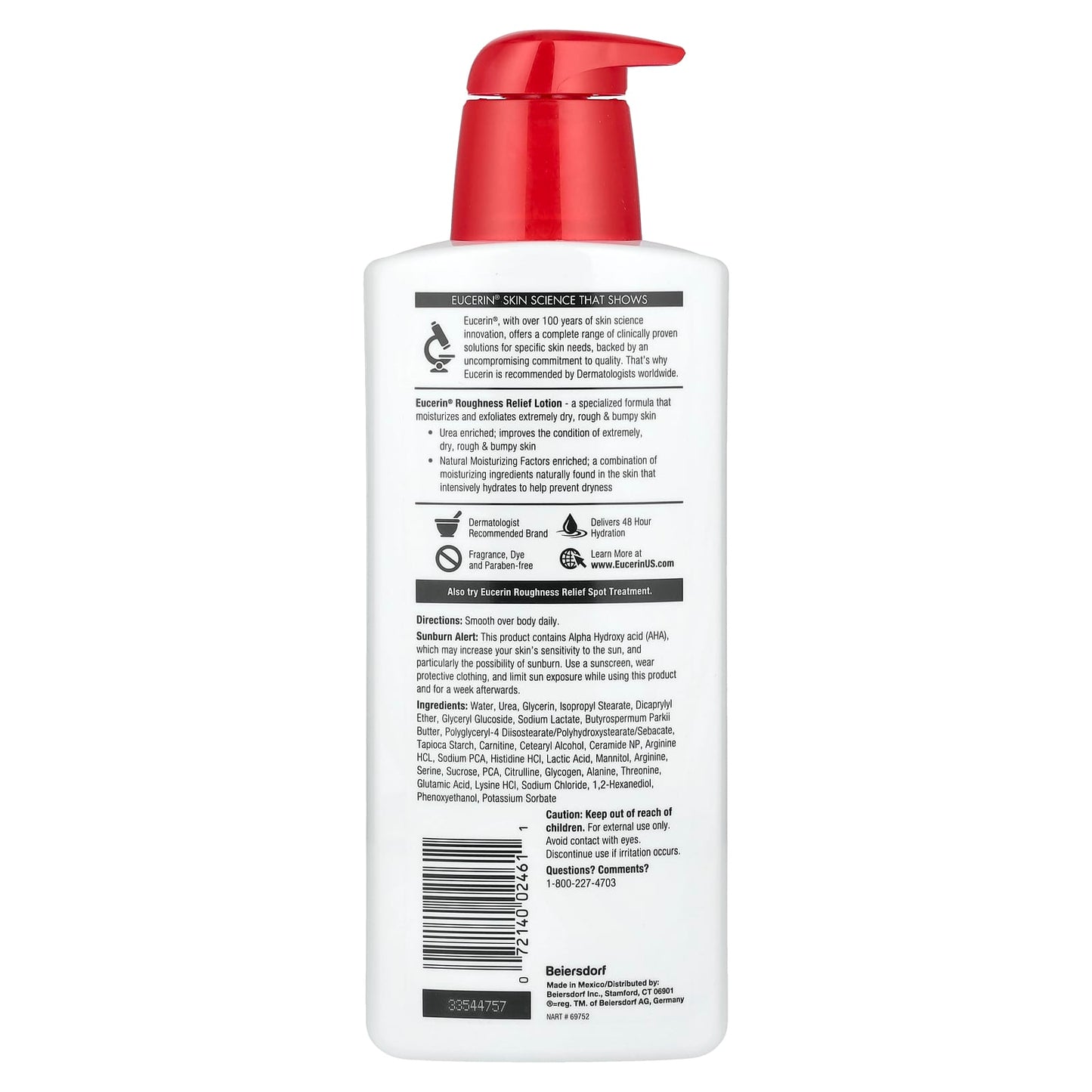 Eucerin Roughness Relief Lotion, Fragrance-Free, 16.9 fl oz - Image 2