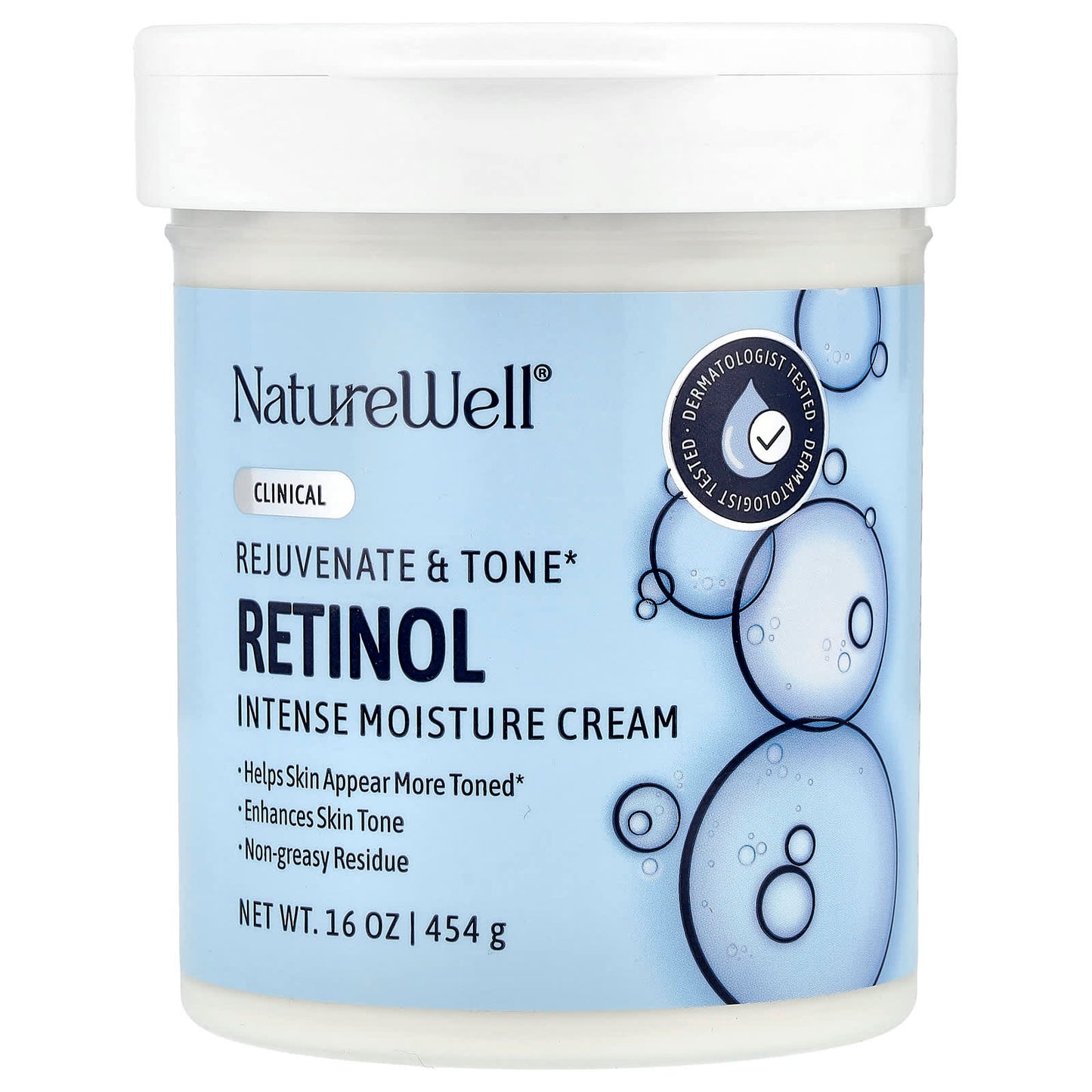 Naturewell, Retinol, Intense Moisture Cream, 16 oz (454 g) - Image 1