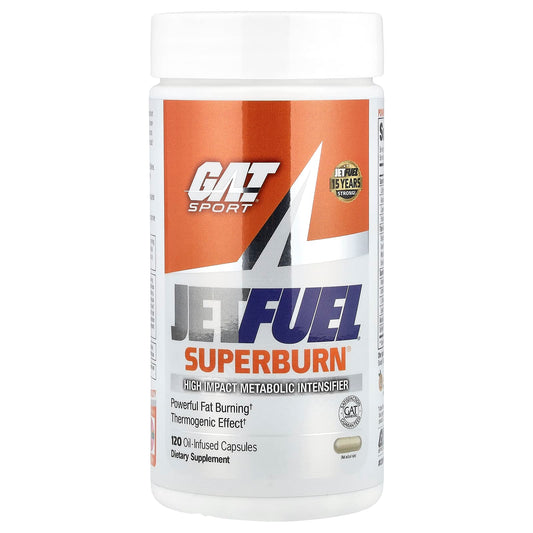 Boost Metabolism with GAT JetFuel Superburn, 120 Oil-Infused Capsules - Image 1