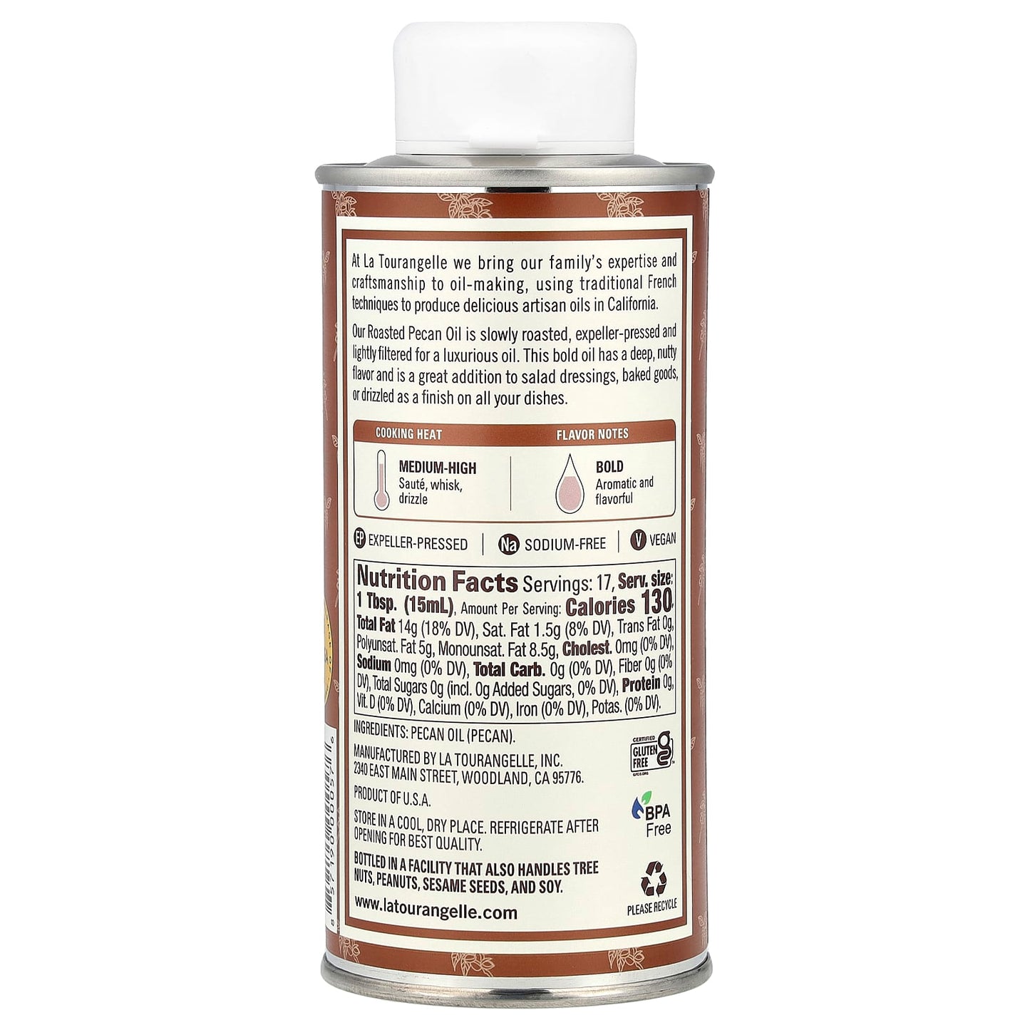 La Tourangelle, Roasted Pecan Oil, 8.45 fl oz (250 ml) - Image 2