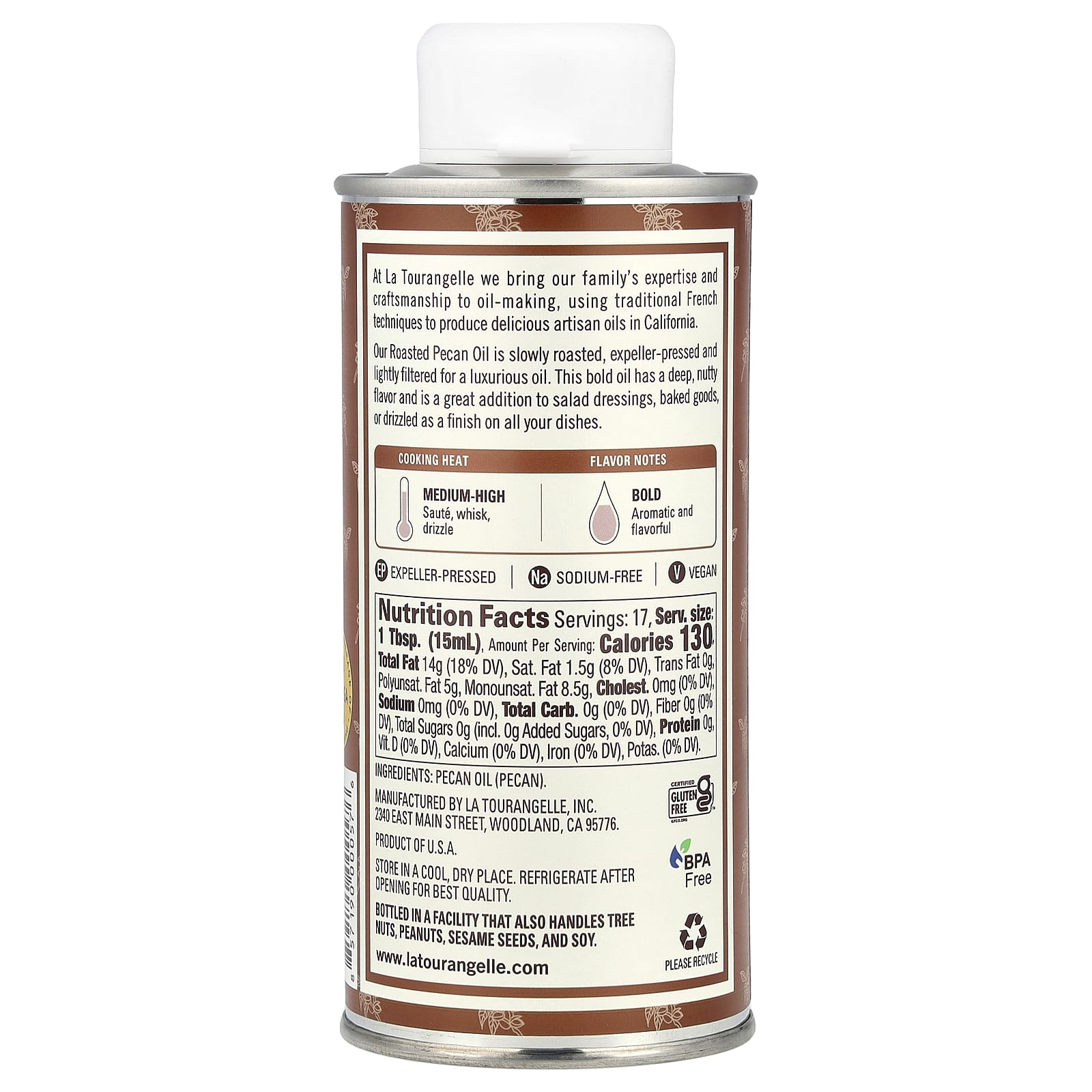 La Tourangelle, Roasted Pecan Oil, 8.45 fl oz (250 ml) - Image 2