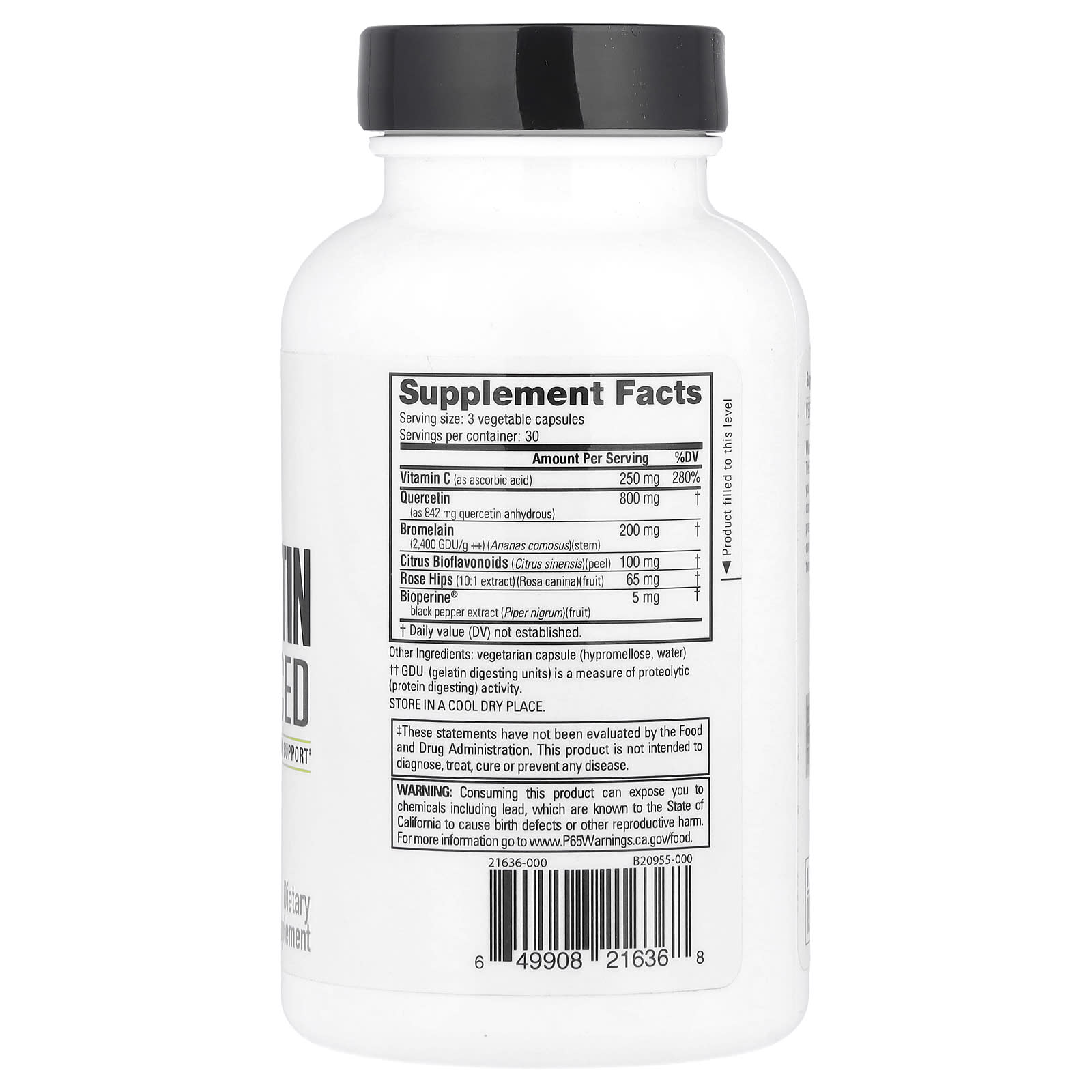NutraBio, Quercetin Advanced, 90 Capsules - Image 2
