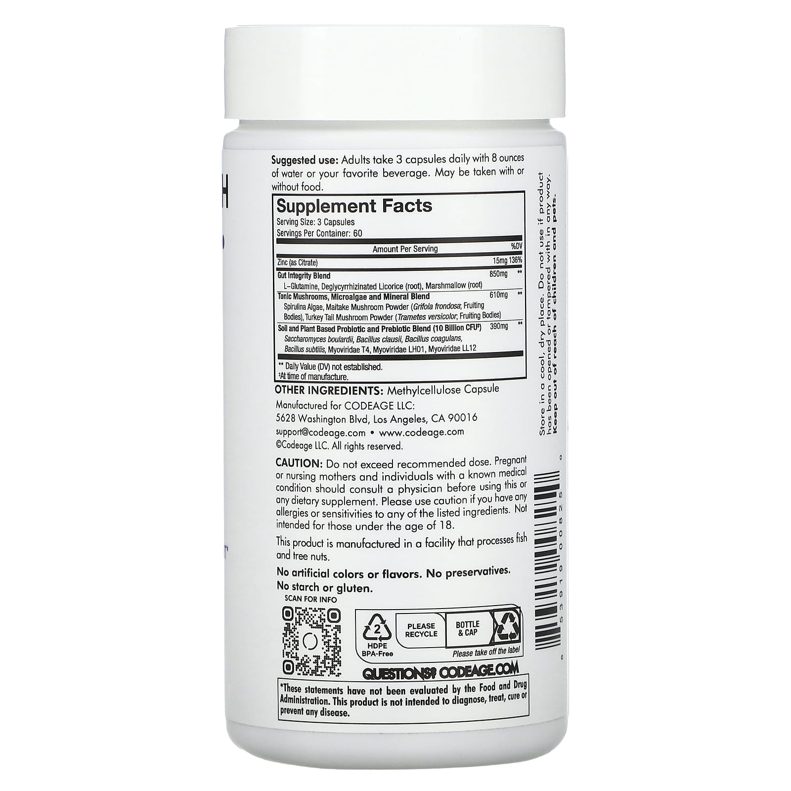 CodeAge Gut Health Formula - Support Digestive Health with Probiotics & Prebiotics - Image 2