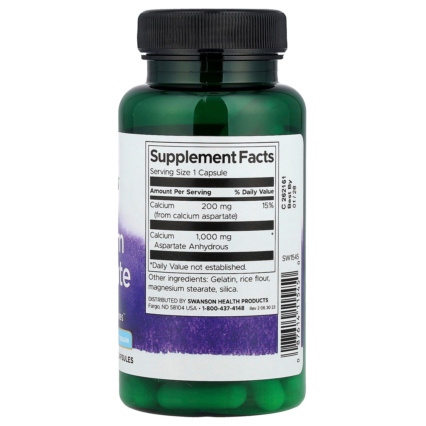 Swanson, Calcium Aspartate, 60 Capsules - Image 2