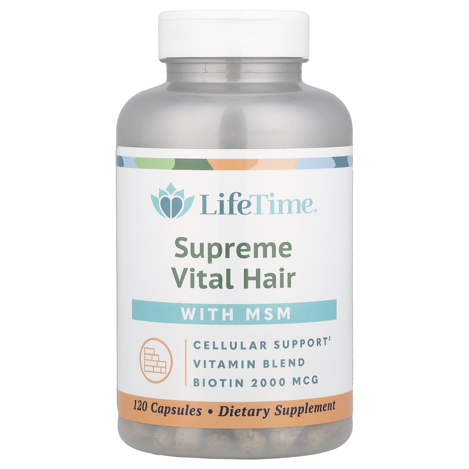 LifeTime Vitamins, Supreme Vital Hair with MSM, 120 Capsules - Image 1