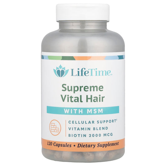 LifeTime Vitamins, Supreme Vital Hair with MSM, 120 Capsules - Image 1
