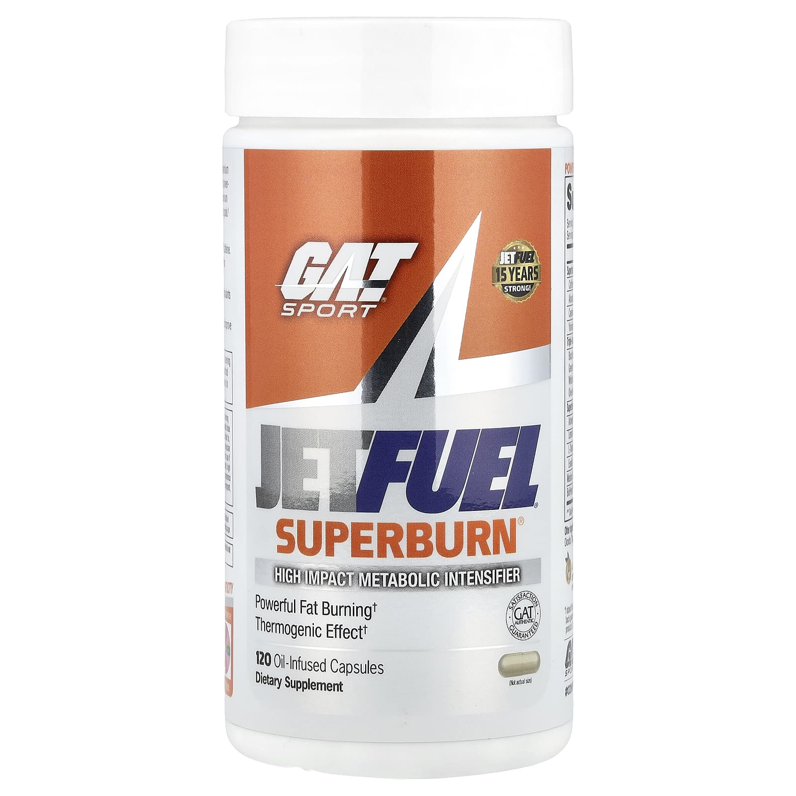 Boost Metabolism with GAT JetFuel Superburn, 120 Oil-Infused Capsules - Image 1