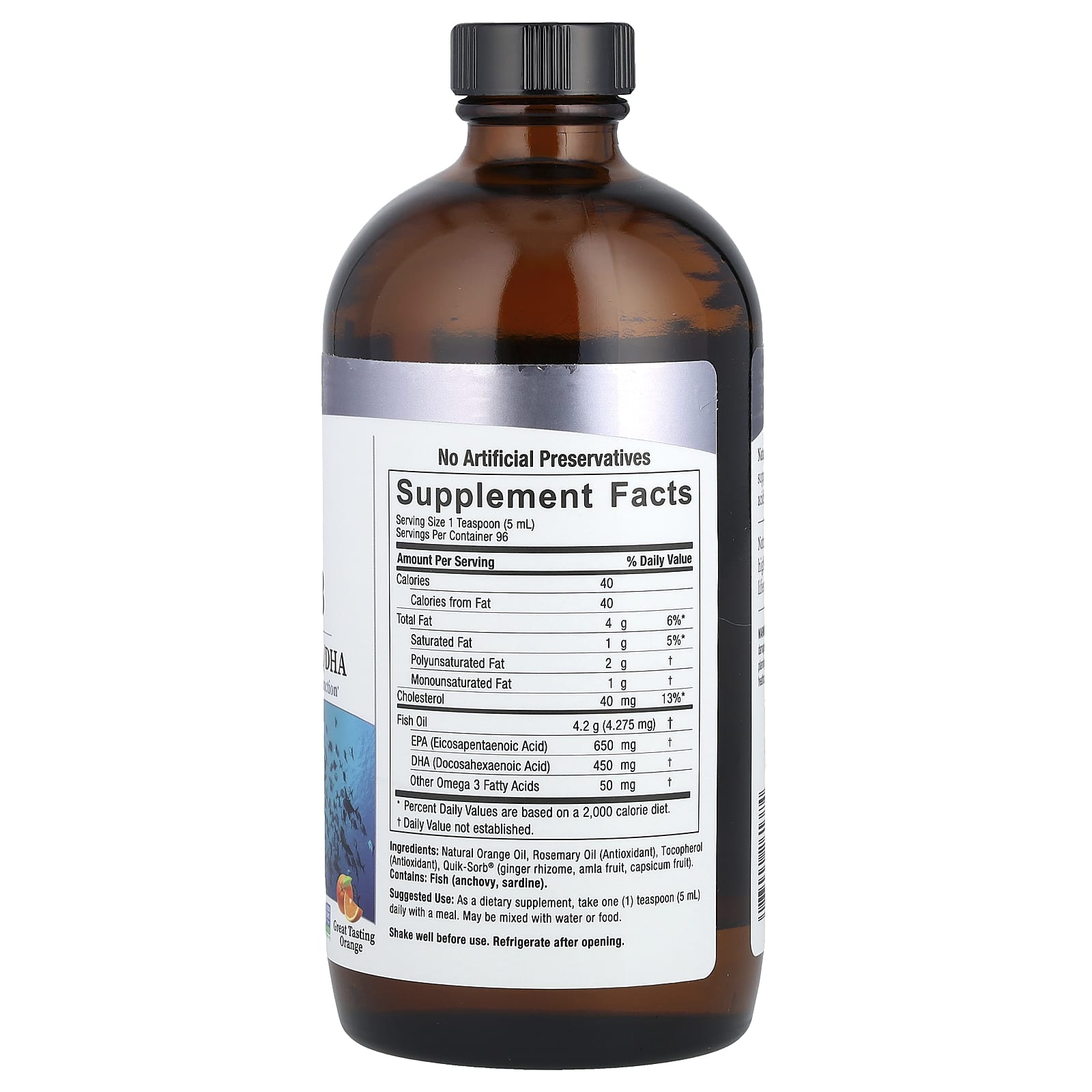 Nature's Answer, Liquid Omega-3, Deep Sea Fish Oil EPA/DHA, Orange, 16 fl oz (480 ml) - Image 2