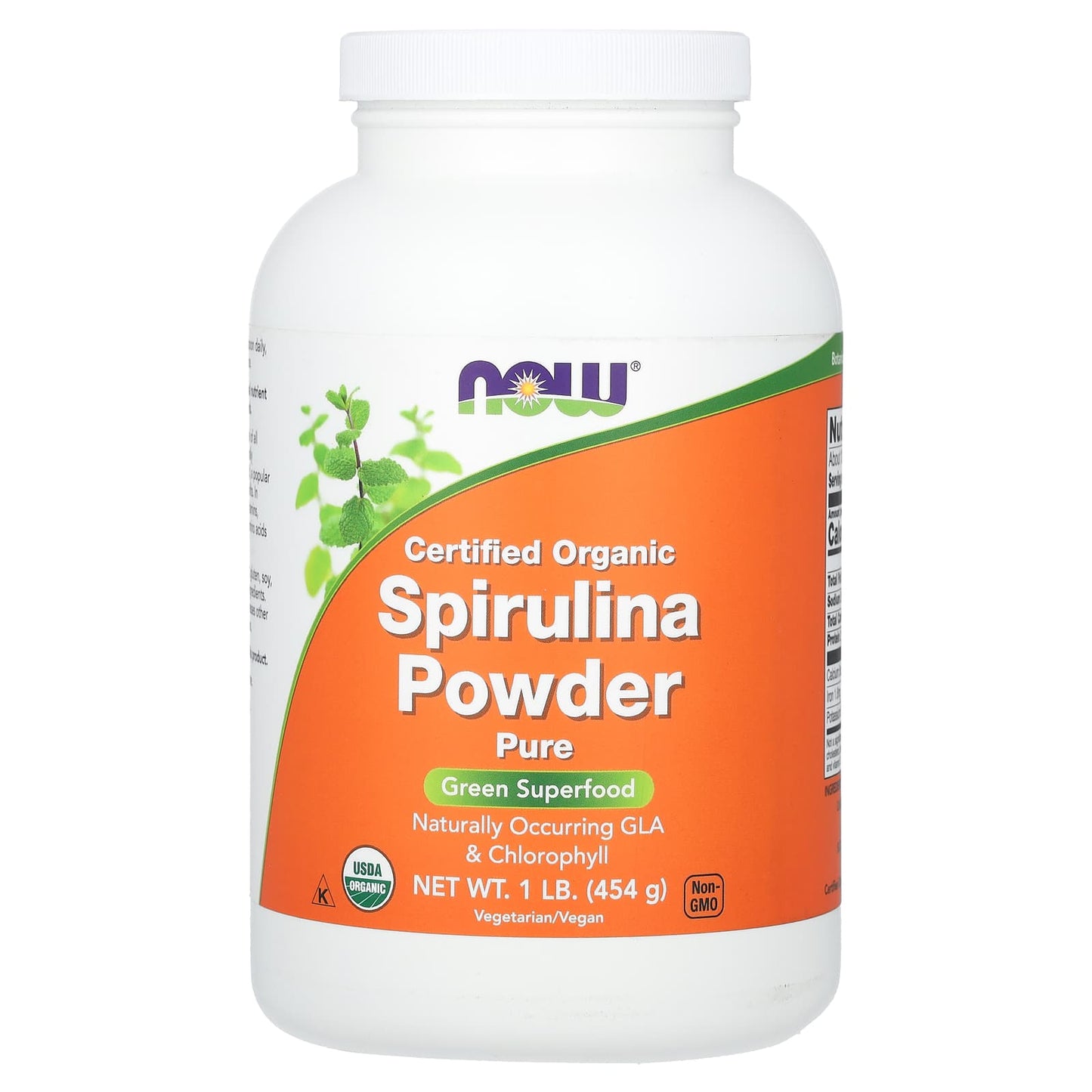 NOW Foods, Certified Organic Spirulina Powder, 1 lb (454 g) - Image 1