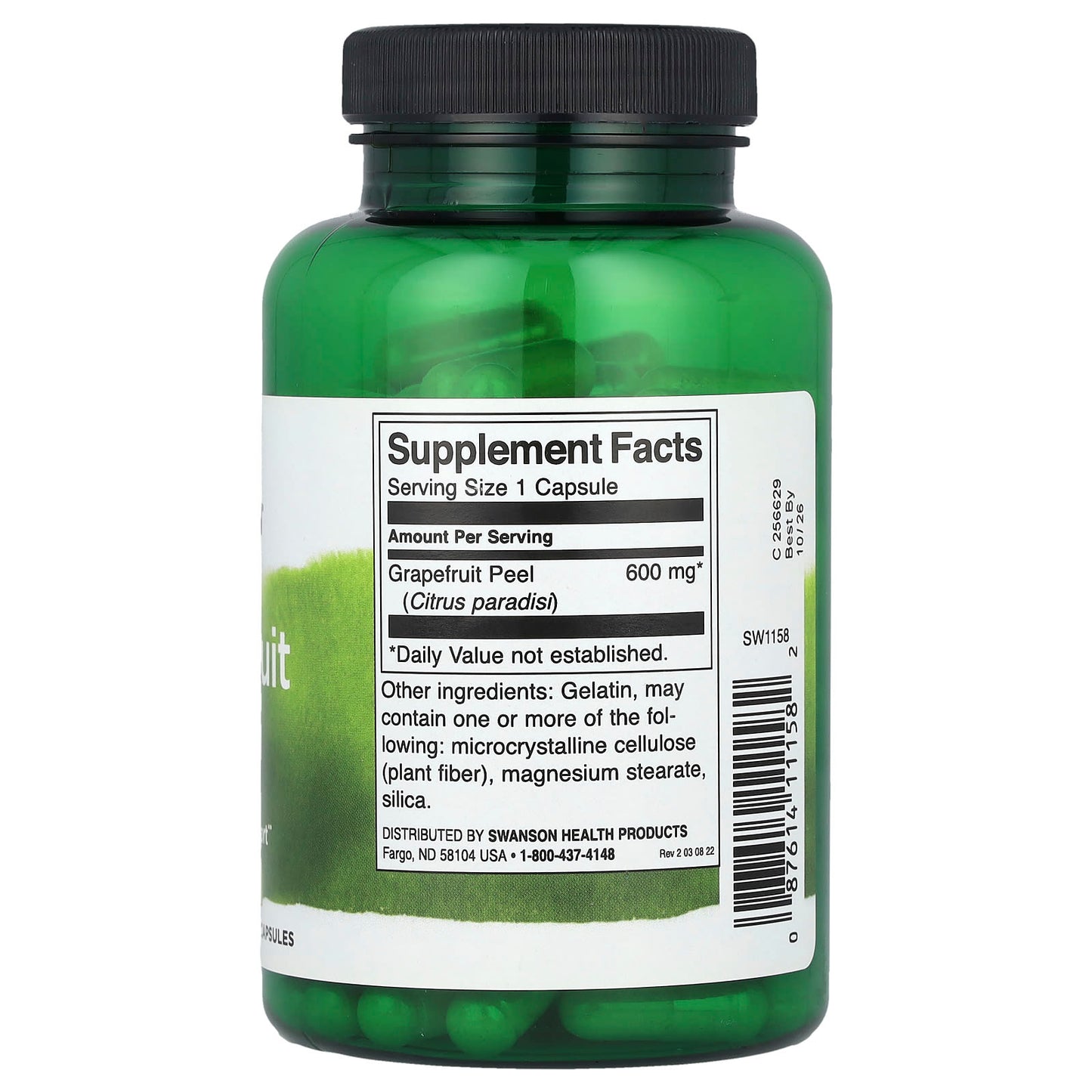 Swanson, Grapefruit Peel, 600 mg, 120 Capsules - Image 2