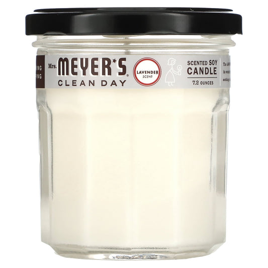 Mrs. Meyers Clean Day, Scented Soy Candle, Lavender Scent, 7.2 oz (204 g) - Image 1