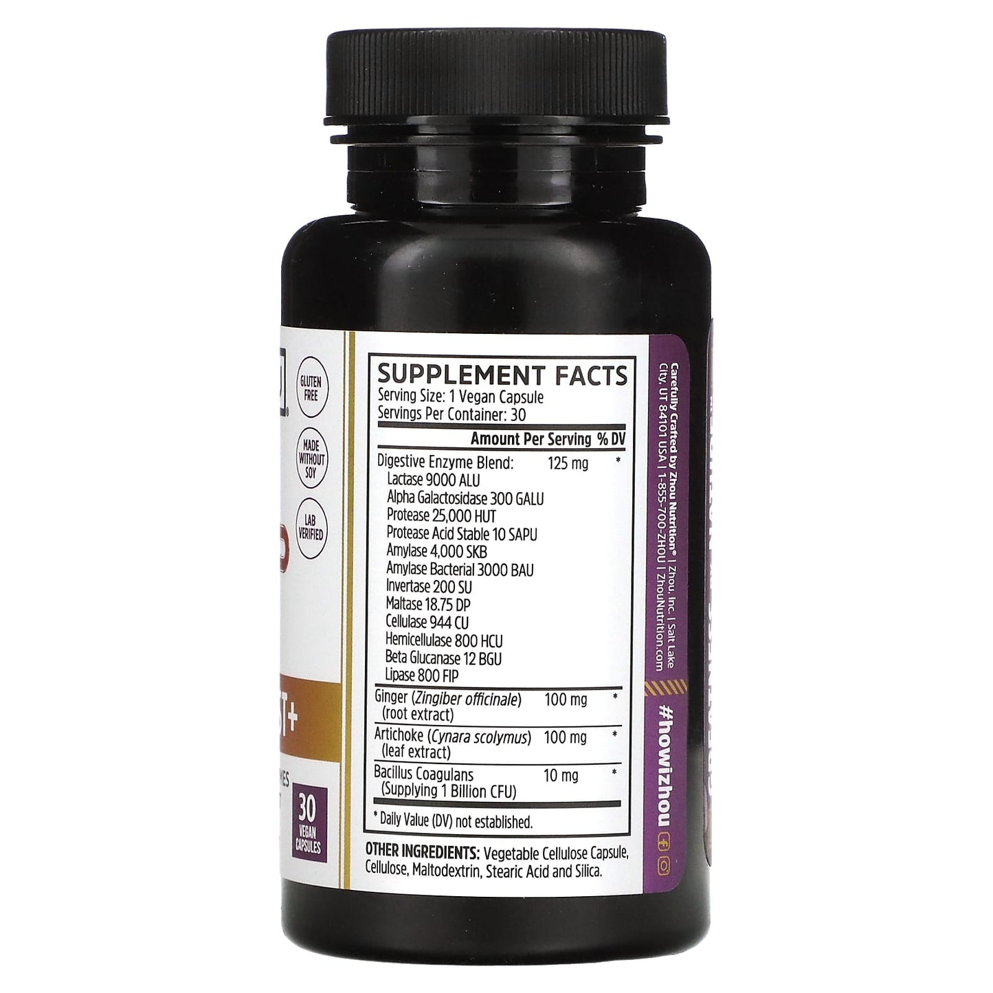 Zhou Nutrition, Bloat Blast+, 30 Vegan Capsules - Image 2