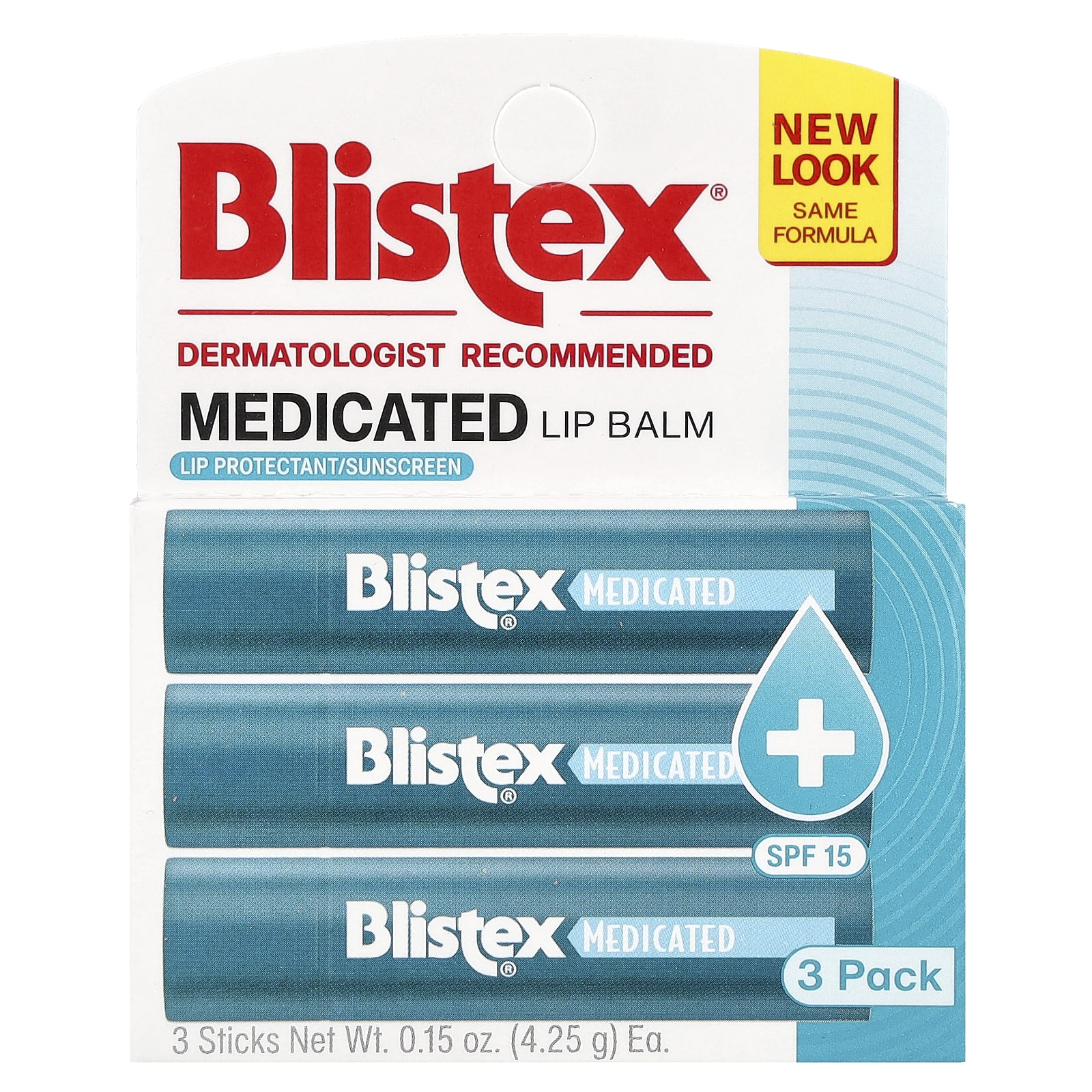 Blistex Medicated Lip Balm, SPF 15, 3-Pack Protectant & Sunscreen - Image 2