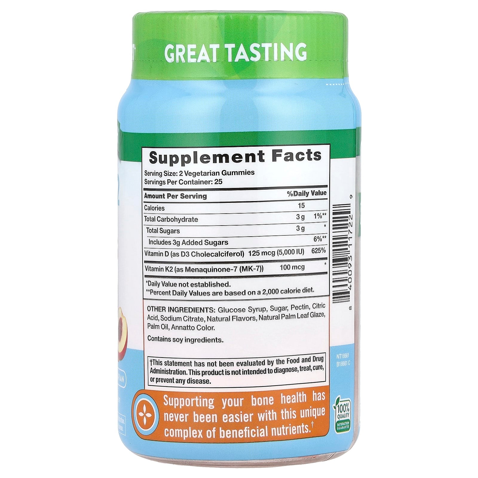 Nature's Truth, D3 + K2 Complex Gummies, Natural Peach Mango, 50 Gummies - Image 2